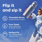 Load image into Gallery viewer, Hydro Flask Water Bottle - Insulated Stainless Steel - Wide Mouth Flex Straw Lid, Non Spill, Leakproof and Refillable in 32 Oz Surf Blue