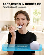 Load image into Gallery viewer, Silonn Nugget Ice Maker Countertop, Pebble Ice Makers with Crushed Soft Chewable Ice, 33lbs Per Day with Scoop, Pellet Portable Ice Machines with Auto-Cleaning for Home, Kitchen, Office, Black