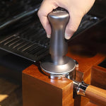 Load image into Gallery viewer, MEION Espresso Tamper 53.3mm Coffee Tamper, Calibrated Dual Spring Loaded Barista Tamper with Stainless Steel Base, Comes with aluminum storage pad (53.3MM, Silver)