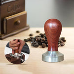 Load image into Gallery viewer, 58mm Coffee Tamper Espresso Hand Tamper 304 Stainless Steel Espresso Wooden Handle Coffee Tamper with Mat (58mm)