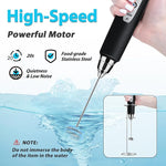 Load image into Gallery viewer, Milk Frother with Stand Rechargeable-Handheld Coffee Frother with 3 Stainless Whisks 3 Speed Adjustable, Electric Whisk Drink Mixer, Foam Maker Blender for Matcha Latte Cappuccino Chocolate