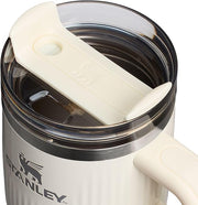 STANLEY Quencher H2.0 Tumbler with Handle and Straw 20 oz | Flowstate 3-Position Lid | Cup Holder Compatible for Travel | Insulated Stainless Steel Cup | BPA-Free | Fluted Cream Gloss