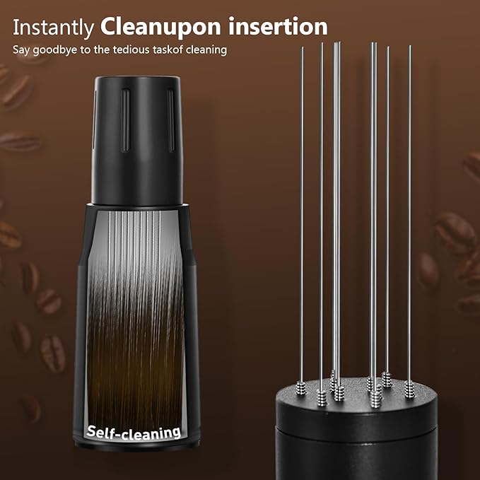 WDT Tool Espresso Distributor Accessory kit &1.7mm Thickness 150μm Mesh Puck Screen & 8 Magnets dosing ring Compatible with Breville Portafilter (WDT +54MM Black dosing ring&puck screen)