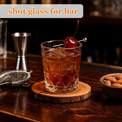 Ruckae 12 Pack 1.5 OZ Shot Glasses Set Crystal Shot Glass Bulk Gradient Colorful Cone Shot Glasses for Vodka Tequila Whiskey Liquor