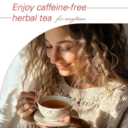 WT WEETEE Rooibos Chai Tea Bags, South African Red Tea with Cinnamon, Cloves, Cardamom, Natural Caffeine-free Herbal Tea, 50 Counts Spiced Rooibos Tea