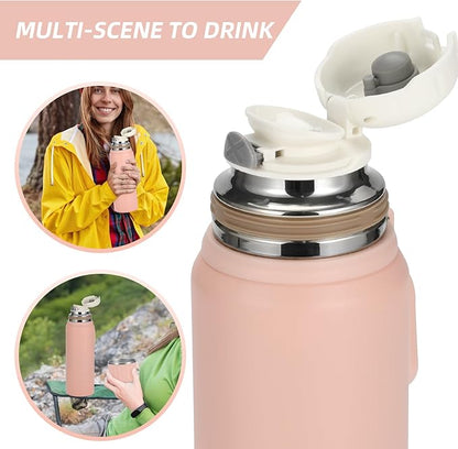 750ml/27 OZ Coffee Thermo with 3 cups, Insulated Water Bottle, Stainless Steel Vacuum Flask Set for Hot and Cold Drinks, Gifts Box