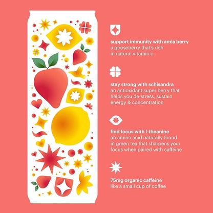 Heywell Sparkling Adaptogenic, Water Energy and Focus, Energy Variety Pack, 12 Fluid Ounce (Pack of 12) - Caffeinated, Organic, Non GMO, Vegan, Gluten Free, Dairy Free