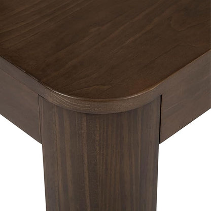 Plank+Beam Modern Rounded Coffee Table, 48 Inch, Solid Wood Contemporary Center Table for Living Room, Rectangle Tea Table, Walnut