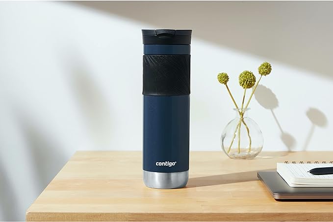 Contigo Byron Insulated Stainless Steel Travel Mug with Leak-Proof Lid 24oz Reusable Coffee Cup or Water Bottle BPA-Free Long-lasting ThermoLock Insulation Midnight Berry