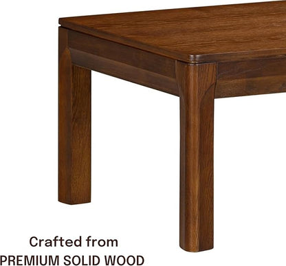 NTC Flow Modern Wooden Rectangle Coffee Table with Hidden Drawer – Waterproof & Heat Resistant, Dark Walnut