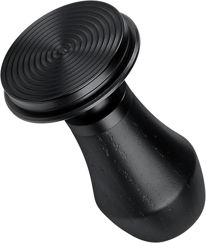 Normcore 53.3mm Espresso Coffee Tamper V4 - Spring Loaded Tamper With Titanium PVD Coating Ripple Base -15lb / 25lb / 30lbs Replacement Springs, Genuine Black Oak Wood Handle