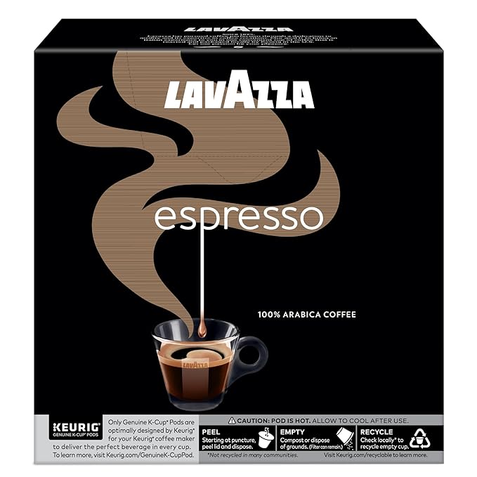 Lavazza Espresso, Single-Serve Keurig K-Cup Pods, Medium Roast Coffee, 32-Count Box