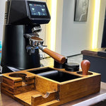 Load image into Gallery viewer, 13.4'' Large Espresso Knock Box and Tamping Station, Solid Wood Espresso Accessories Organizer Box for 51MM-58MM Tamper, Distributor, Portafilter, High-Capacity Espresso Coffee Organizer