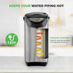 Load image into Gallery viewer, NutriChef 5.2 Qt Electric Water Kettle, Quick Heating, 5 Liter Digital Kettle with 5 Temperature Settings, Safety Lock, Stainless Steel, 3 Dispensing Options, Easy to Clean, 8.46" x 11.2" x 16.5"