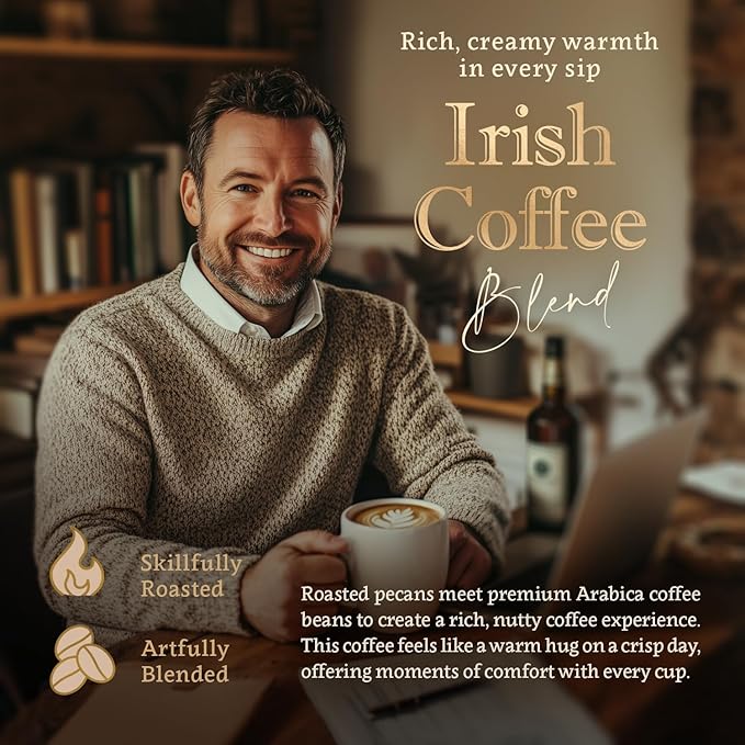 Irish Cream Flavored Whole Bean Coffee – 100% Arabica, Organic, No Artificial Sweeteners, Naturally Flavored, Medium Roast, Single Origin – by Coffea Flavor