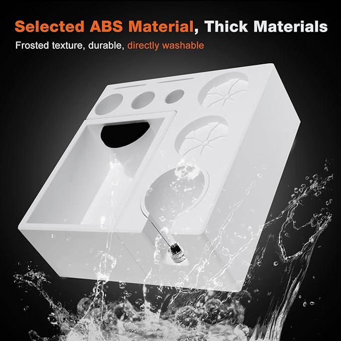 PUSEE Espresso Knock Box & Tamp Station, 9 in 1 Espresso Organizer, Fit 51,54,58MM Tamper, Distributor, Portafilter & Puck Screen Accessories, Detachable Knock Box