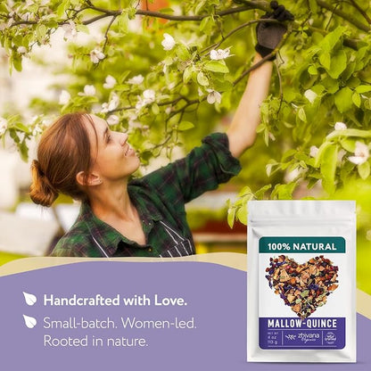Blue Mallow and Quince Herbal Tea – Loose Leaf Caffeine Free Tea – Floral Fruity Relaxing Tea – 100% Natural Ingredients – Te de Malva - 4 oz