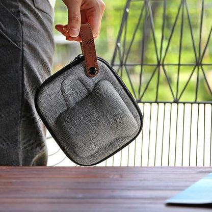 ATHIA Glass Pour Over Coffee Maker Set, Glass Cone Dripper, Reusable Cloth Filter, Minimal Single Cup on the Go,Walnut wood_dark color