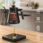 Load image into Gallery viewer, 1200W Gooseneck Kettle with ±1℉ Temperature Control,Pour Over Electric Kettle for Coffee &amp; Tea,Digital Display,4 Temp Preset,12H Keep Warm,100% Stainless Steel,Rapid Heating,1L,Matte Black