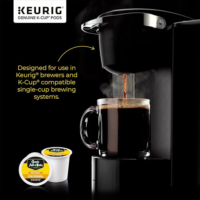 Chock full o’Nuts Soho Morning Keurig K-Cup Pods for Keurig Brewers – Premium Arabica, Mild Roast – Single Serve – 1 Pack of 12 K-Cup Pods