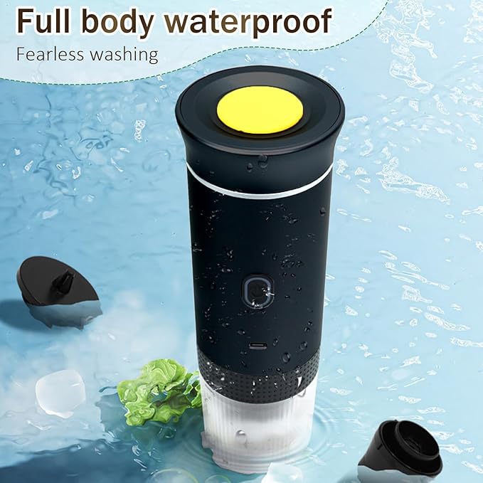 3-in-1 Portable Coffee Maker, Self-Heating Espresso Machine, USB Rechargeable Travel Coffee Maker, Compact for Office, Travel, Camping - Black