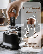 Load image into Gallery viewer, 51mm Coffee Tamper with Wooden Handle –Spring Loaded Espresso Tamper, Stainless Steel Coffee Distributor, Classic Series Barista Hand Tool (51mm)