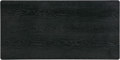 NTC Flow Modern Wooden Rectangle Desk Table with Hidden Drawer – Waterproof & Heat Resistant, Burnt Black