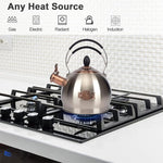 Load image into Gallery viewer, Whistling Tea Kettle Stainless Steel Teapot, Teakettle for Stovetop Induction Stove Top, Fast Boiling Heat Water Tea Pot 2.6 Quart