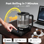 Load image into Gallery viewer, Electric Tea Kettle with Infuser Temperature Control and Automatic Shut Off 24 H Keep Warm for Coffee Water Heater and Tea Pot Glass Black 1.5L