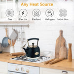 Load image into Gallery viewer, Tea Kettle Stainless Steel Teapot, Stainless Steel Teakettle for Stove Top with Heat Proof Ergonomic Handle 3.0 Quart