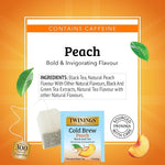 Load image into Gallery viewer, Twinings Peach Cold Brew Iced Tea Bags, 20 Count (Pack of 1), Unsweetened Flavoured Black Tea, Caffeinated, 20 Teabags