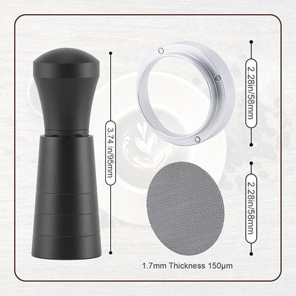 58mm WDT Tool Espresso Accessories Kit,GdHaHSP Dosing Funnel and Puck Screen Set,Espresso Stirrer Distribution Tool,Espresso Whisk for espresso tools