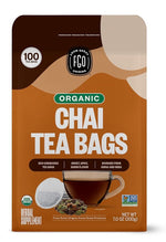 Load image into Gallery viewer, FGO Organic Chai Tea, 100 Count, Eco-Conscious Tea Bags, Resealable Bag, Packaging May Vary (Pack of 1)