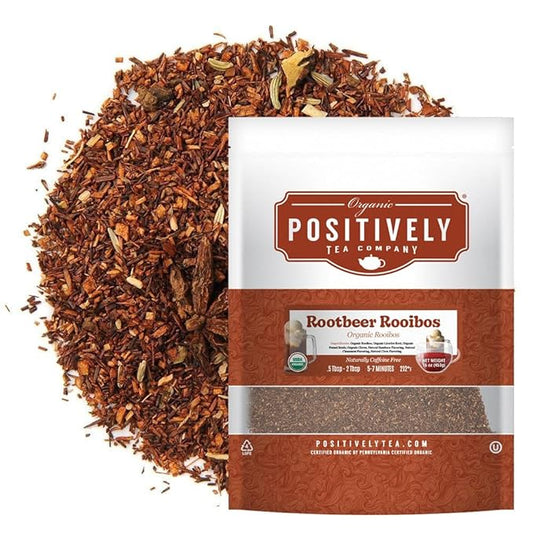 Organic Positively Tea Company, Root Beer Rooibos Tea, Loose Leaf, 16 Ounce
