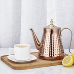 Load image into Gallery viewer, SANQIAHOME 1.6L(54oz) Stainless Steel Hammer Patterned Teapot With Removeable Infuser,Loose leaf cover,Copper