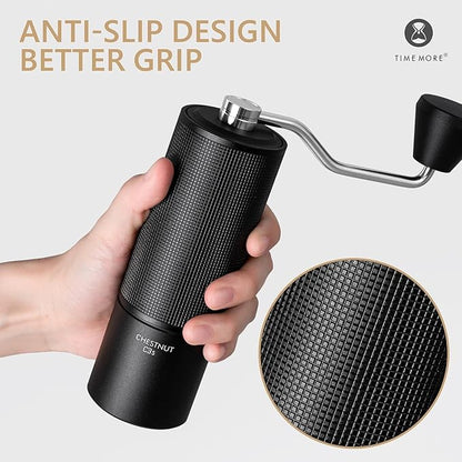 TIMEMORE Chestnut C3S Manual Coffee Grinder, Hand Coffee Grinder with Adjustable Grind Setting, Stainless Steel S2C Conical Burr Coffee Grinder, for Espresso to French Press