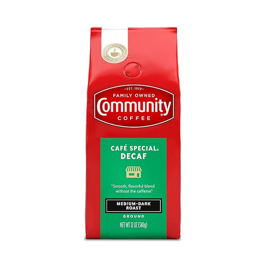 Community Coffee Cafe Special Decaf Ground Coffee, Medium Dark Roast, 12 Ounce Bag (Pack of 1)