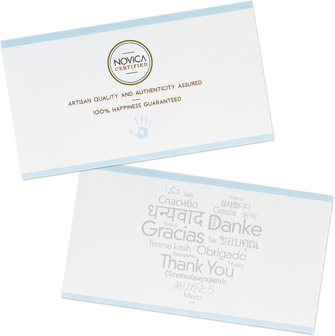 NOVICA Artisan Crafted Hand Blown Clear Blue Rim Recycled Glass Shot Glasses, 2 Oz. 'Tequila Blues' (Set Of 6)