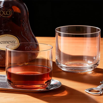 KAMMAK Large Thick Glass Tumbler, 11.12 oz (330 ml) Heavy Duty Cup with Delicate Rim & Stable Base, Seamless Modern Design for Beer, Juice, Iced Coffee & Daily Drinking