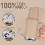 Load image into Gallery viewer, 40 oz Tumbler with Handle and Straw Lid,Insulated Reusable Stainless Steel Water Bottle Travel Mug，Cupholder Friendly Double Wall Vacuum Sealed Cup (Mocha)