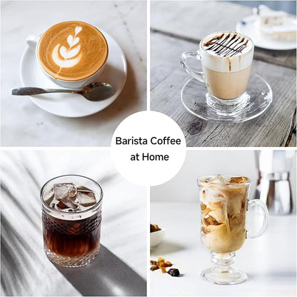 HIBREW H10A - 58mm Espresso Machine, Stainless Steel Body with Milk Frother, Customizable Settings, Smart Display + 20 Bar Pressure Gauge. (Black)