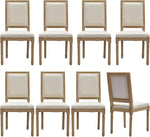 Load image into Gallery viewer, Vintage French Country Dining Room Chairs Set of 8, Linen Dining Chairs With a Square Back, Beige Upholstered Dining Chair, Sillas para Comedor, Kitchen &amp; Dining Room Chair (Beige, Linen, 8Pcs)