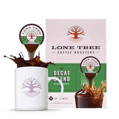 Lone Tree Single-Serve Coffee Pods – Premium 100% Arabica Liquid Concentrate – Smooth & Bold Decaf – 12 Pods – Ready Hot or Iced