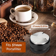 51mm Adjustable Espresso Coffee Distributor,Espresso Distribution Tool with 4 Angled Slopes Fits 51mm Bottomless Portafilter