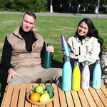 Load image into Gallery viewer, BJPKPK Glitter Yellow Insulated Water Bottle 17 oz Stainless Steel Water Bottles Cola Shape