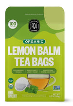 Load image into Gallery viewer, FGO Organic Lemon Balm Tea, 100 Count, Eco-Conscious Herbal Tea Bags, Resealable Bag, Caffeine Free, Packaging May Vary (Pack of 1)