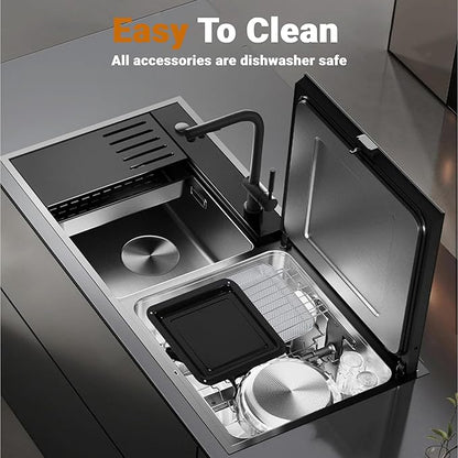 24Qt Large Air Fryer Toaster Oven Combo - French Double Door Airfryer, 15 Cooking Functions Touch Dual Zone Independent Control Electric Oven, Stainless Steel Air Fryers Oven 13 Accessories & Cookbook