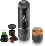 Load image into Gallery viewer, Rich Crema Portable Electric Espresso Coffee Maker, Fast self-heating 2 IN 1 Extraction System Espresso Machine,Support Ground Coffee and NS capsule, for Travel,Car,Hiking,Climbing（Black）