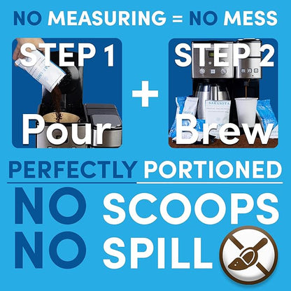 Colombian Coffee Packets – Medium Roast Ground, 1.75oz Bulk Portion Packs for 12-Cup Drip Maker, Pre-Measured Fractional Bags, 100 Count