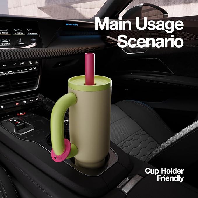 BaWang Insulated Stainless Steel Tumbler | Tumbler with Handle and Straw 33oz | Cup Holder Friendly for Travel | Leakproof Water Bottle | BPA-Free | Cerratic liner| green